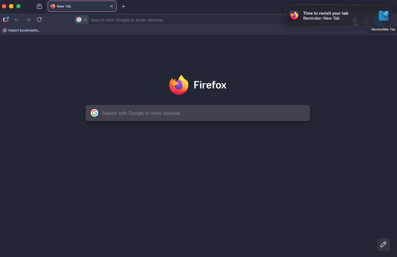 RemindMe Tab Notification